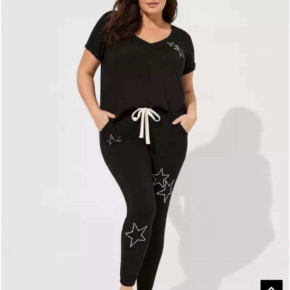 Black Star Print Lounge Set